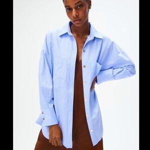 Zara Special Edition Oversized Cotton Striped Top Size S